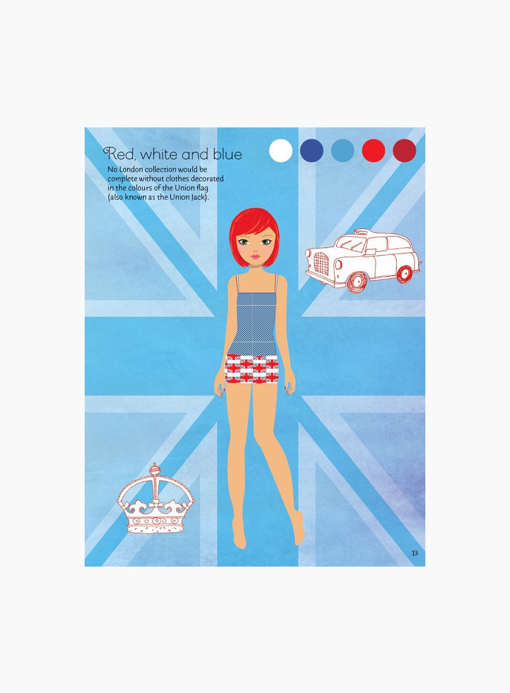 Usborne's Dolly Dressing Fashion Designer London Sticker Book | Trotters Childrenswear Usborne's Dolly Dressing Fashion Designer London Sticker Book | Trotters Childrenswear