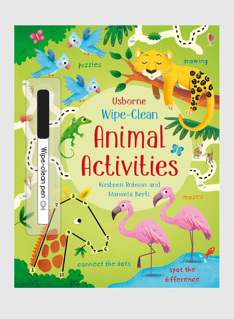 Usborne Book Wipe-Clean Animals Activities Book - Trotters Childrenswear